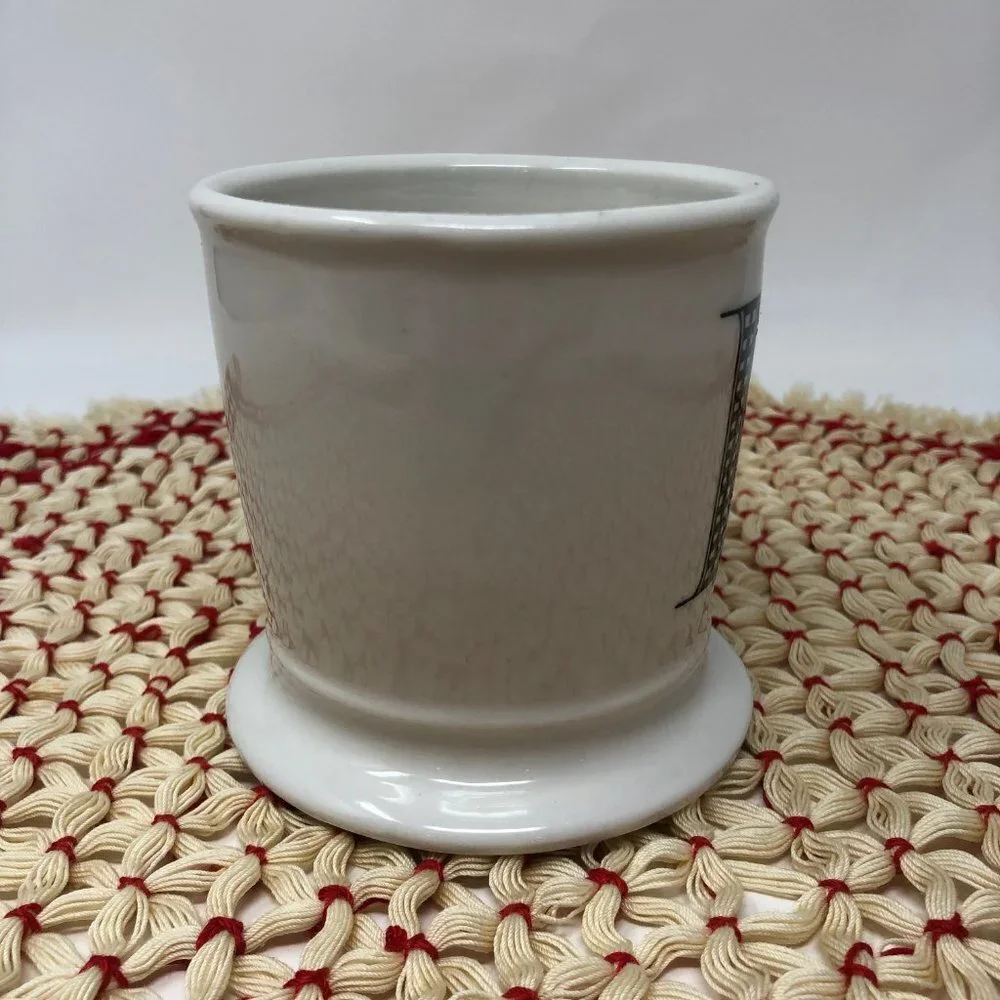 anthropologie shaving monogram coffee tea mug cup